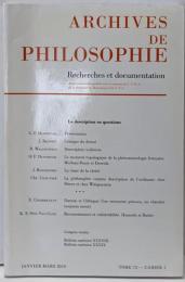 Archives de philosophie - tome73 - cahier 2 avril-juin 2010-Relecturesde