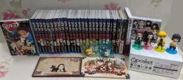 鬼滅の刃 全23巻+関連本6冊+同梱版フィギュア+キャラシール+ポストカード+缶バッジ セット