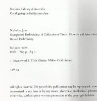 Stumpwork Embroidery: A Collection of Fruits, Flowers and Insects for Contemporary Raised Embroidery (Milner Craft Series) Sally Milner Pub JaneNicholas