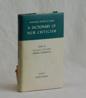 ニュークリティシズム辞典　A DICTIONARY OF NEW CRITICSM