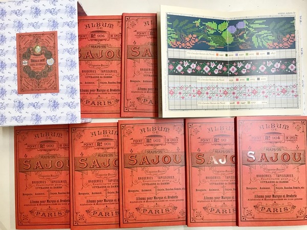 Sajou クロスステッチ 図案集　洋書 SAJOU(サジュー) 刺繍アルバムとクロスステッチ図案のセット