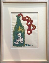 佐々木マキ自作版画「ビンの中」　限定15部