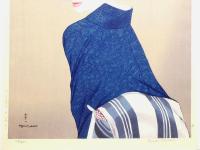 高沢圭一 木版画　女絵 鮫小紋　悠々洞出版　サインあり