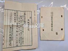 外国皇族特派大使接伴員並附属人名簿・接待費受取証・厳島弥山登山費用等支払証明書