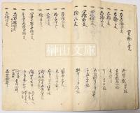 拝賀諸一色留覚之控帳