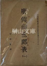 中央研究院歴史言語研究所専刊之三十六　唐僕尚丞郎表　揃