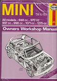 Mini '59 to '69　　Owners Workshop Manual　　All Models 848cc, 970cc, 997cc, 998cc, 1071cc, 1275cc