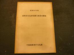 「昭和52年度　市町村文化財保護行政基本調査」