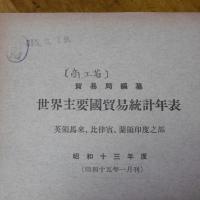 世界主要国貿易統計年表　「英領馬来、比律賓、蘭領印度之部」　昭和十三年度(貿易局編纂)