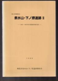 埼玉県朝霞市 泉水山・下ノ原遺跡Ⅲ