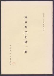 東京都文化財一覧　昭和47年11月