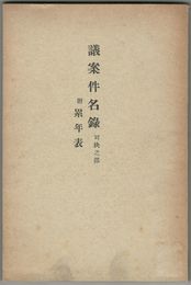 議案件名録　可決之部