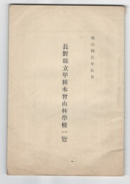 長野県立甲種木曽山林学校一覧
