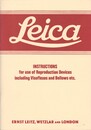 Leica Instruction Book for Use of Reproduction Devices Including Visoflexes and Bellows