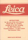 Leica Instructions for the Use of the Leica Camera Models M5、 CL、