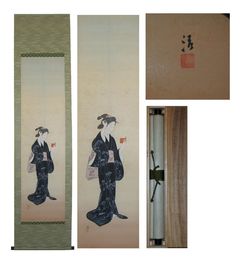 小早川清画幅　かんざし美人画（仮題）　一幅