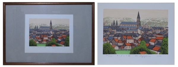 杉山元次木版画 「オータンの岡」 26/100(杉山元次) / 井筒屋古 杉山元次木版画 「オータンの岡」 26/100(杉山元次) / 井筒屋古