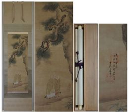 松尾耕雲画幅　高砂松鶴図　一幅