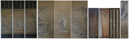 法橋探玄守久画幅　菊慈童・耕化図　三幅対