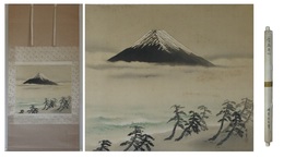峰堂画幅　富嶽老松　一幅