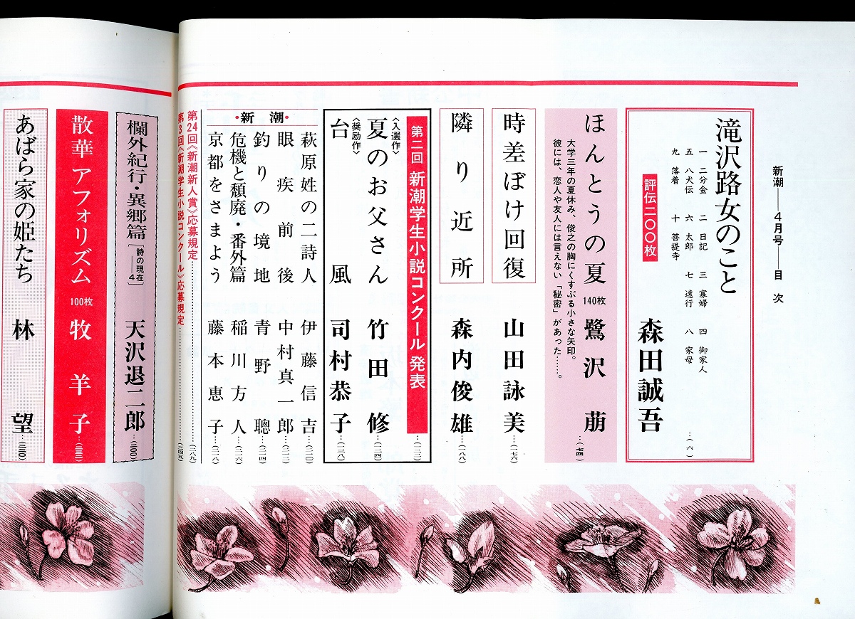 新潮1992年4月号 第二回学生小説コンクール発表 夏のお父さん 竹田修 滝沢路女のこと 森田誠吾 あしび文庫 古本 中古本 古書籍の通販は 日本の古本屋 日本の古本屋