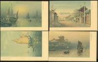 支那美術風景片　絵葉書8枚袋付き