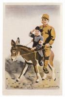 H.AKIYOSI　戦前絵葉書5枚　軍事郵便
