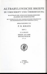 Altbabylonische Briefe in Umschrift und Übersetzung. H.eft 7. Briefe aus dem British Museum