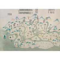 台湾民番界址図（乾隆25年1760）長巻軸裱背(圖幅 666x48cm 長卷軸精裱附錦盒)