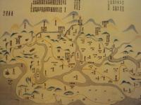 台湾民番界址図（乾隆25年1760）長巻軸裱背(圖幅 666x48cm 長卷軸精裱附錦盒)