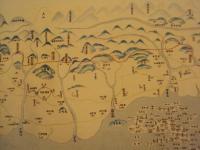 台湾民番界址図（乾隆25年1760）長巻軸裱背(圖幅 666x48cm 長卷軸精裱附錦盒)