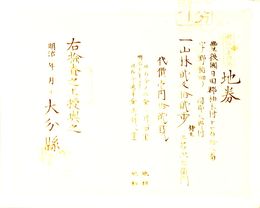 明治８年改正地券　大分県　　　画像は村以下のデーターとは異なります