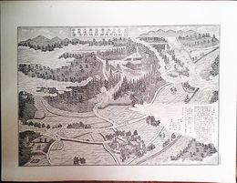 大分県社寺名勝図録　村社河邊神社境内之図　豊後国大野郡百枝村　詳細な解説付