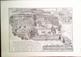 大分県社寺名勝図録　八幡神社境内之図　豊後国速見郡由布郷　詳細な解説付