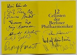 ベルリンフィルチェリスト12名自筆サイン入り演奏会プログラム ベルリンフィルの12人のチェリストたち