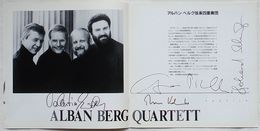 アルバン・ベルク弦楽四重奏団1993年日本公演プログラム　4名全員自筆サイン　