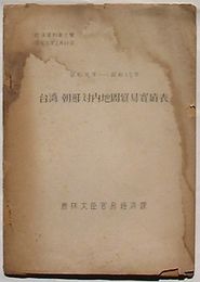 昭和元年-昭和15年 台湾・朝鮮対内地間貿易実績表