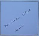 ハンス=ヨアヒム・エアハルト　サイン色紙