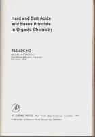 Hard and Soft Acids and Bases Principle in Organic Chemistry 【英文洋書】