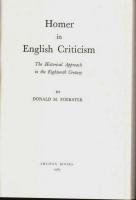 Homer in English Criticism ―The Historical Approach in the Eighteenth Century【英文洋書】