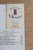 Restaurant La Bourgogne ヴィンテージ メニュー一式
