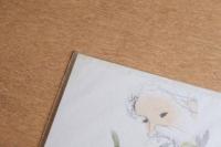 いわさきちひろ 色紙「母と子と水仙」［印刷］