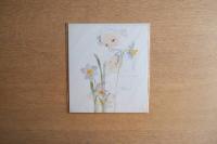 いわさきちひろ 色紙「母と子と水仙」［印刷］