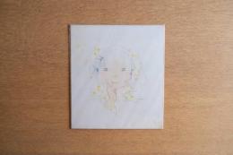 いわさきちひろ 色紙「黄色いスカーフの少女」［印刷］