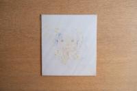 いわさきちひろ 色紙「黄色いスカーフの少女」［印刷］