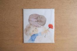 いわさきちひろ 色紙「母と子とカーネーション」［印刷］