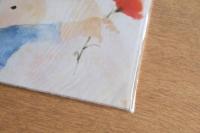 いわさきちひろ 色紙「母と子とカーネーション」［印刷］