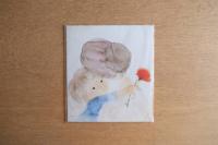 いわさきちひろ 色紙「母と子とカーネーション」［印刷］