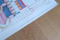 毛綱毅曠『現代建築 空間と方法 21｜盛岡市立桜中学校』ポスター A1サイズ（1986年・同朋舎出版）