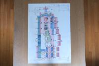 毛綱毅曠『現代建築 空間と方法 21｜盛岡市立桜中学校』ポスター A1サイズ（1986年・同朋舎出版）